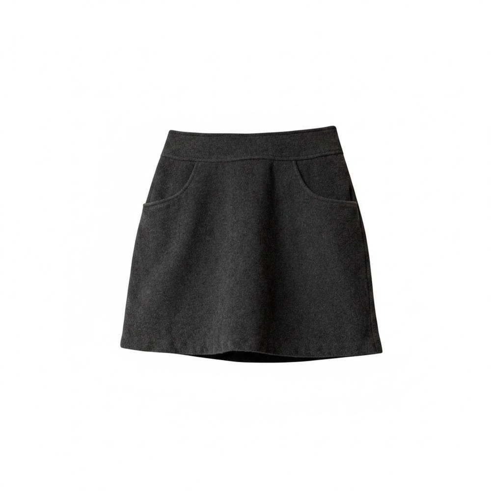 Express Wool Blend Mini Skirt Charcoal Gray Womens Junior Size 5-6 Pockets